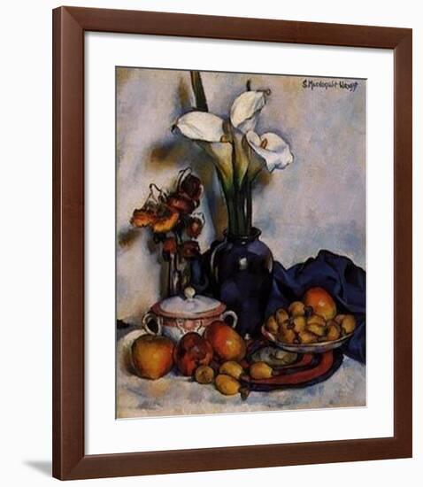 Still Life W Arum Lilies and Fruit-Stanton Macdonald-Wright-Framed Art Print