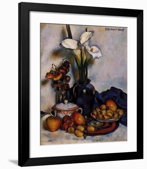 Still Life W Arum Lilies and Fruit-Stanton Macdonald-Wright-Framed Art Print