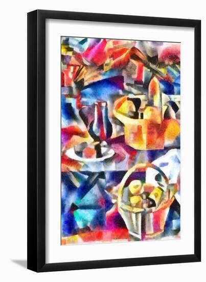 still life with a basket II,2017-Alex Caminker-Framed Giclee Print