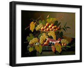 Still Life with a Basket of Fruit, 19th Century-Severin Roesen-Framed Giclee Print