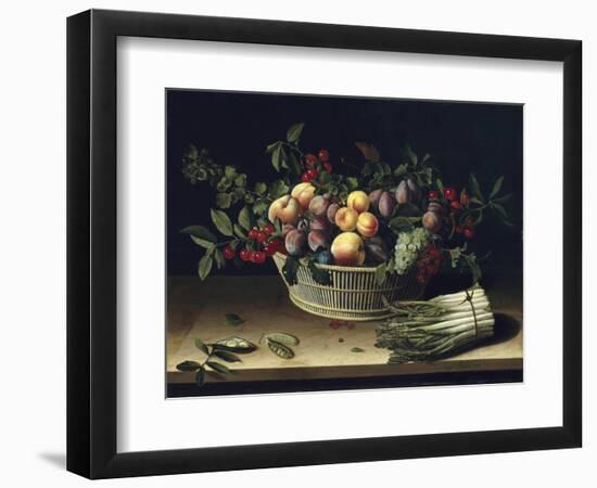 Still Life with a Basket of Fruit and a Bunch of Asparagus, 1630-Louise Moillon-Framed Premium Giclee Print
