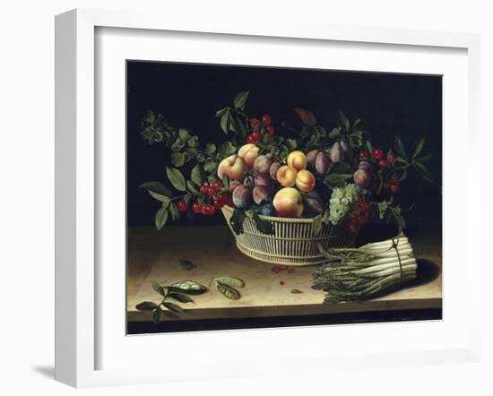 Still Life with a Basket of Fruit and a Bunch of Asparagus, 1630-Louise Moillon-Framed Giclee Print
