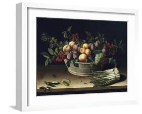 Still Life with a Basket of Fruit and a Bunch of Asparagus, 1630-Louise Moillon-Framed Giclee Print