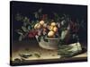 Still Life with a Basket of Fruit and a Bunch of Asparagus, 1630-Louise Moillon-Stretched Canvas