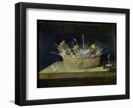 Still Life with a Basket of Glasses, 1644-Sebastian Stoskopff-Framed Giclee Print