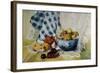 Still Life with a Blue Bowl, Apples, Pears, Textiles and Lace-Joan Thewsey-Framed Giclee Print