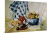 Still Life with a Blue Bowl, Apples, Pears, Textiles and Lace-Joan Thewsey-Mounted Giclee Print