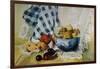 Still Life with a Blue Bowl, Apples, Pears, Textiles and Lace-Joan Thewsey-Framed Giclee Print