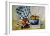 Still Life with a Blue Bowl, Apples, Pears, Textiles and Lace-Joan Thewsey-Framed Giclee Print