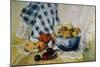 Still Life with a Blue Bowl, Apples, Pears, Textiles and Lace-Joan Thewsey-Mounted Giclee Print