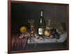 Still Life with a Bottle of Champagne and Two Glasses, with Various Fruit-null-Framed Giclee Print