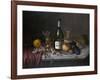 Still Life with a Bottle of Champagne and Two Glasses, with Various Fruit-null-Framed Giclee Print