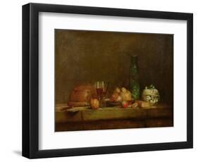 Still Life with a Bottle of Olives, 1760-Jean-Baptiste Simeon Chardin-Framed Giclee Print