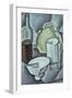 Still Life with a Bottle of Wine and an Earthenware Water Jug, 1911-Juan Gris-Framed Giclee Print