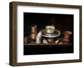 Still Life with a Bowl of Chocolate, or Breakfast with Chocolate, circa 1640-Juan De Zurbaran-Framed Giclee Print