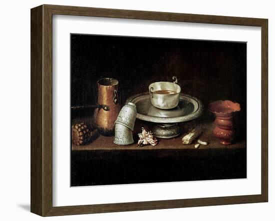 Still Life with a Bowl of Chocolate, or Breakfast with Chocolate, circa 1640-Juan De Zurbaran-Framed Giclee Print