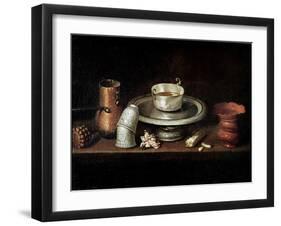 Still Life with a Bowl of Chocolate, or Breakfast with Chocolate, circa 1640-Juan De Zurbaran-Framed Giclee Print