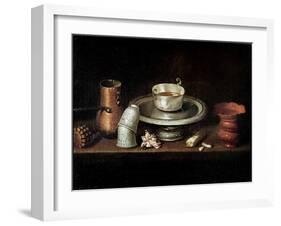 Still Life with a Bowl of Chocolate, or Breakfast with Chocolate, circa 1640-Juan De Zurbaran-Framed Giclee Print