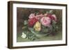 Still Life with a Bowl of Pink, Yellow and Red Roses, 1883-Constance Lawson-Framed Giclee Print