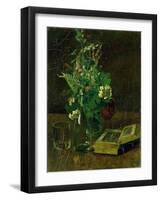 Still Life with a Bunch of Flowers and a Bible, 1872-Hans Thoma-Framed Giclee Print