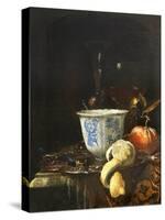 Still Life with a Chinese Porcelain Bowl, 17Th Century (Oil on Canvas)-Willem Kalf-Stretched Canvas