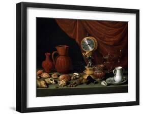 Still Life with a Clock, 1652-Antonio Pereda y Salgado-Framed Giclee Print