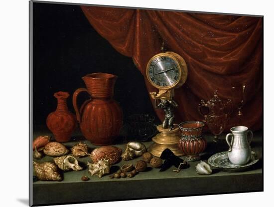 Still Life with a Clock, 1652-Antonio Pereda y Salgado-Mounted Giclee Print