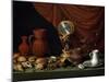 Still Life with a Clock, 1652-Antonio Pereda y Salgado-Mounted Giclee Print