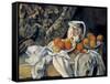 Still Life with a Curtain and Pitcher-Paul Cézanne-Framed Stretched Canvas