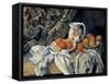 Still Life with a Curtain and Pitcher-Paul Cézanne-Framed Stretched Canvas