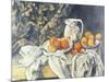 Still Life with a Curtain, c.1895-Paul Cezanne-Mounted Giclee Print