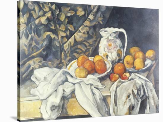 Still Life with a Curtain, c.1895-Paul Cezanne-Stretched Canvas
