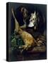Still Life with a Dead Hare, Partridges and Other Birds in a Niche, C.1675 (Oil on Canvas)-Jan Weenix-Stretched Canvas