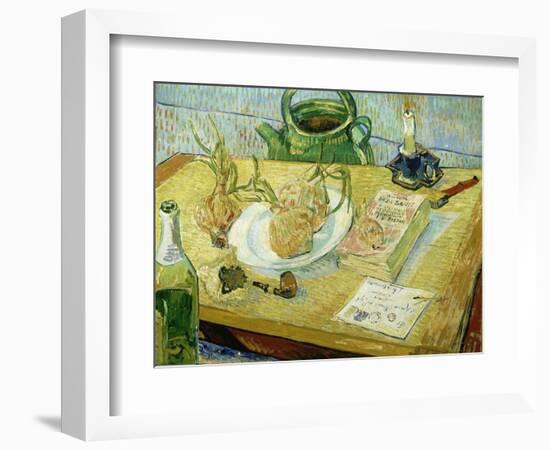 Still Life with a Drawing Board, Pipe, Onions and Sealing Wax-Vincent van Gogh-Framed Giclee Print