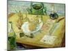 Still Life with a Drawing Board, Pipe, Onions and Sealing Wax-Vincent van Gogh-Mounted Giclee Print
