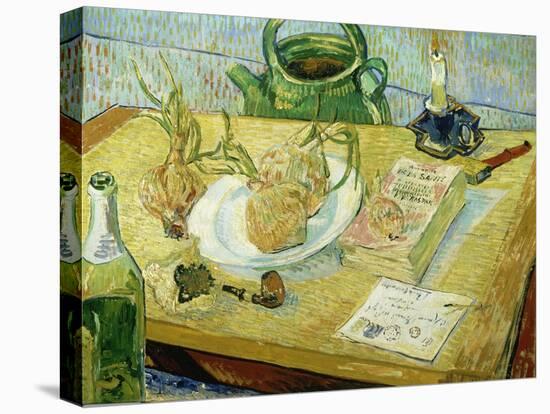 Still Life with a Drawing Board, Pipe, Onions and Sealing Wax-Vincent van Gogh-Stretched Canvas