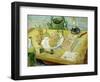 Still Life with a Drawing Board, Pipe, Onions and Sealing Wax-Vincent van Gogh-Framed Premium Giclee Print