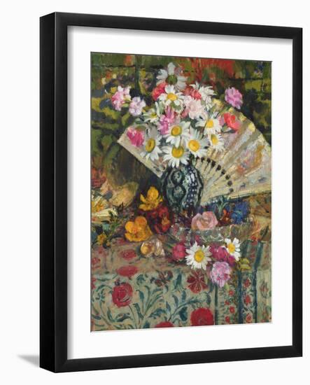 Still Life with a Fan (Oil on Canvas)-Georges Lemmen-Framed Giclee Print