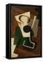 Still Life with a Glass, 1917 (Oil on Panel)-Juan Gris-Framed Stretched Canvas