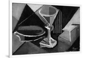 Still Life with a Glass, 1945 (Oil on Canvas)-Youla Chapoval-Framed Giclee Print