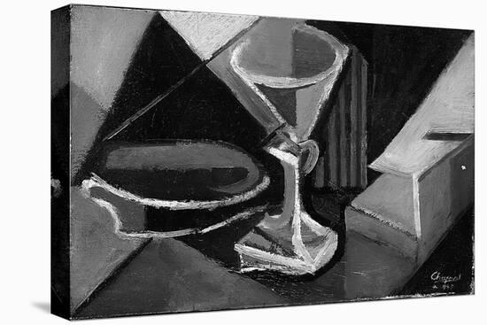 Still Life with a Glass, 1945 (Oil on Canvas)-Youla Chapoval-Stretched Canvas