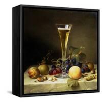 Still Life with a Glass of Champagne, 1855-Johann Wilhelm Preyer-Framed Stretched Canvas