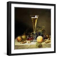 Still Life with a Glass of Champagne, 1855-Johann Wilhelm Preyer-Framed Giclee Print