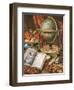 Still Life with a Globe, Books, Shells and Corals-Simon Renard De Saint-andre-Framed Premium Giclee Print