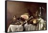 Still Life with a Ham-Pieter Claesz-Framed Stretched Canvas