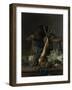 Still Life with a Hare and a Black Rooster-Cornelis Lelienbergh-Framed Art Print