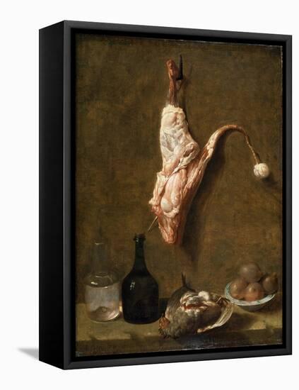 Still Life with a Leg of Veal, French Painting of 18th Century-Jean-Baptiste Oudry-Framed Stretched Canvas