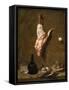 Still Life with a Leg of Veal, French Painting of 18th Century-Jean-Baptiste Oudry-Framed Stretched Canvas