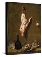 Still Life with a Leg of Veal, French Painting of 18th Century-Jean-Baptiste Oudry-Stretched Canvas