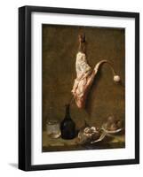 Still Life with a Leg of Veal, French Painting of 18th Century-Jean-Baptiste Oudry-Framed Giclee Print
